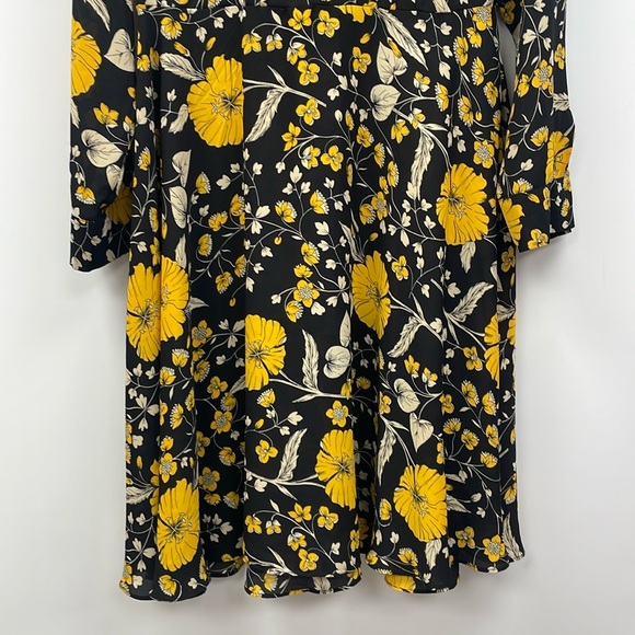 Nanette Lepore Floral Pintucked Midi Shirt Dress Boho Black 8 - Picture 4 of 8